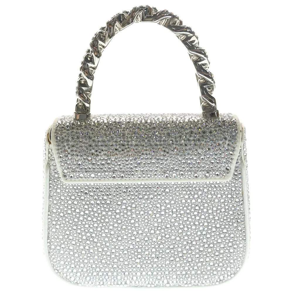VERSACE La Medusa Chain Shoulder Bag Handbag Silver